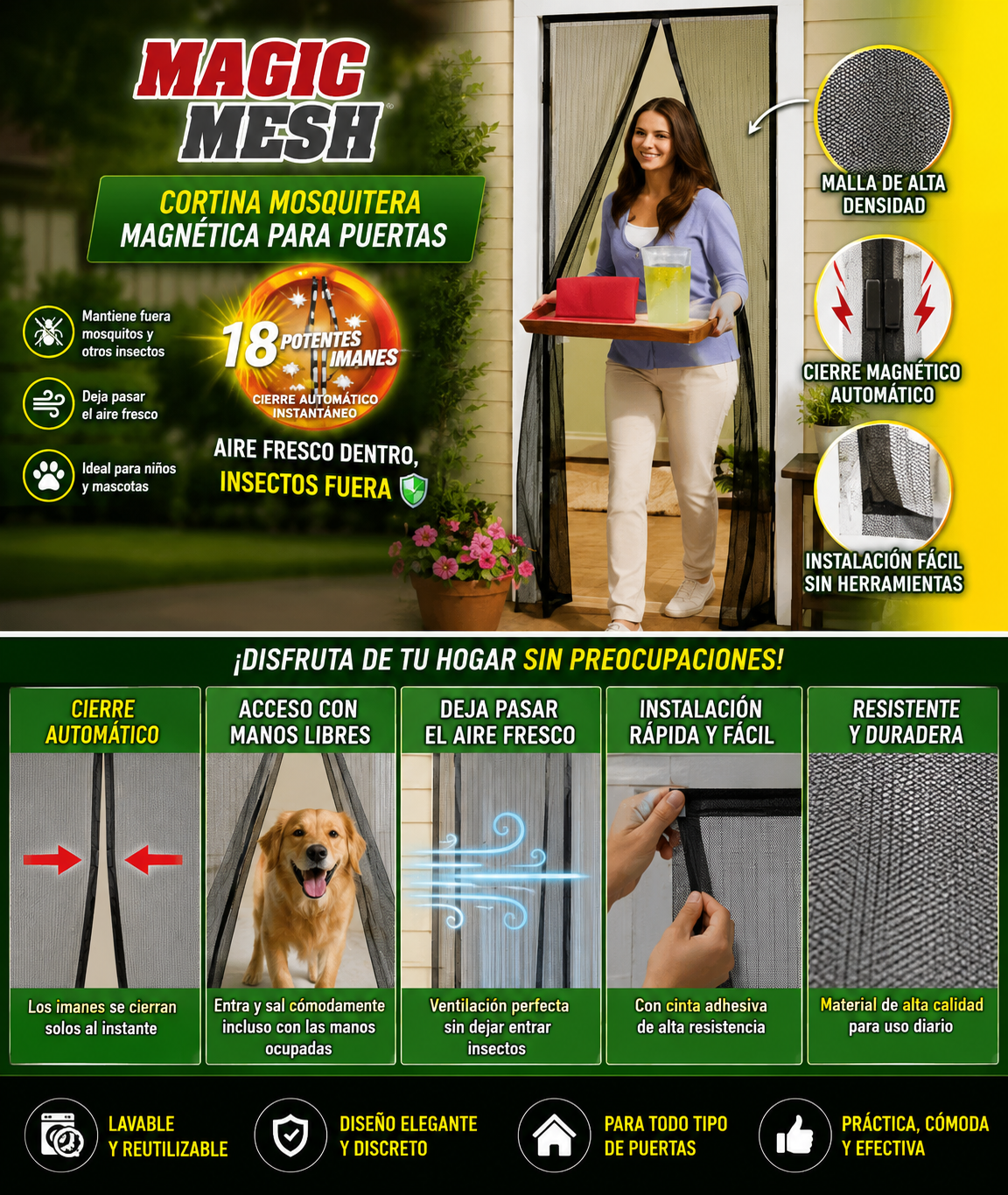 MOSQUITERA MAGNETICA PARA PUERTAS